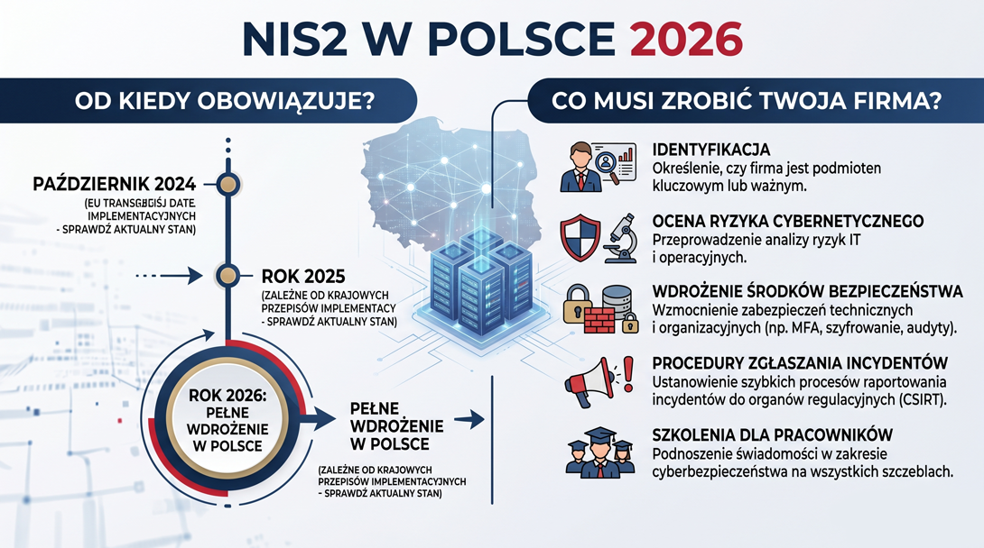NIS2 w Polsce 2026 – od kiedy obowiązuje i co musi zrobić Twoja firma?